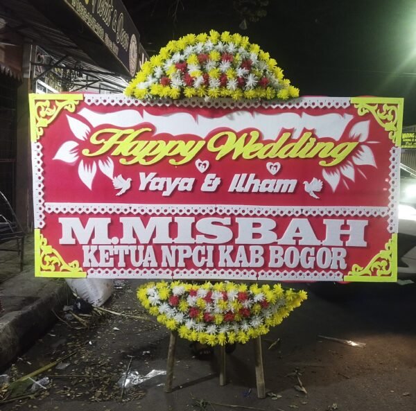 Bunga Papan Happy Wedding