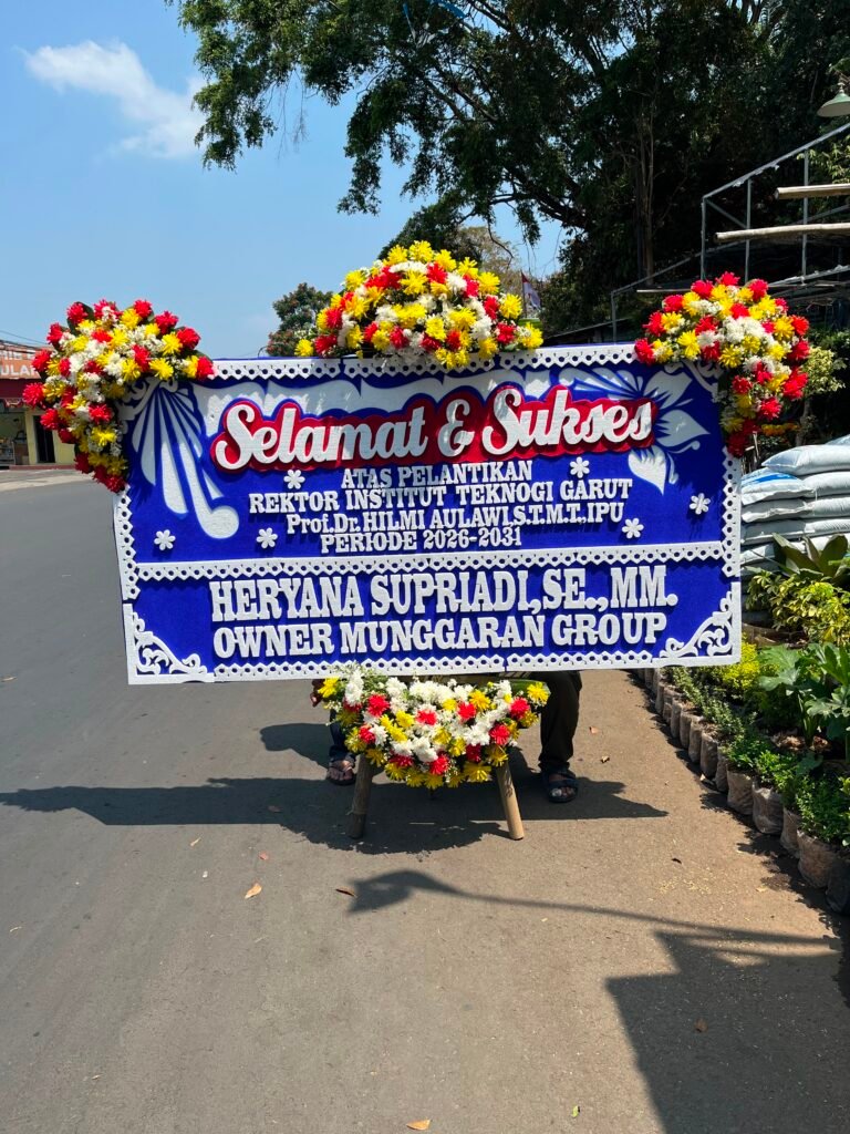 bunga papan happy wedding