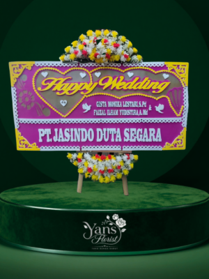 bunga papan happy wedding bandung