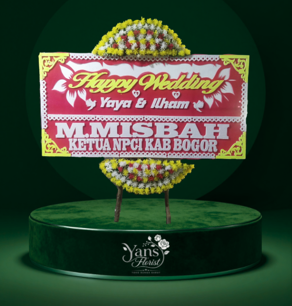 Toko Bunga Garut Bunga Papan Happy Wedding