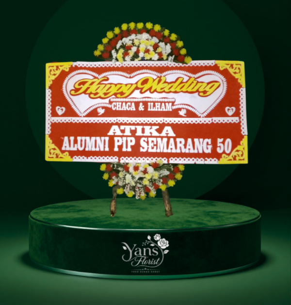 bunga-papan-happy-wedding-Cimanganten Bunga Happy Wedding Cimanganten