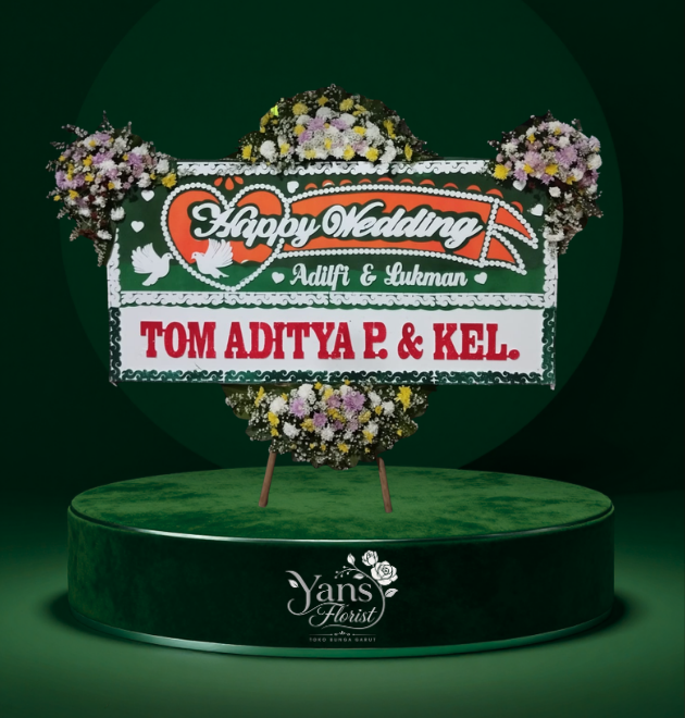 Bunga Papan Happy Wedding Maripari | Toko Bunga Sukawening