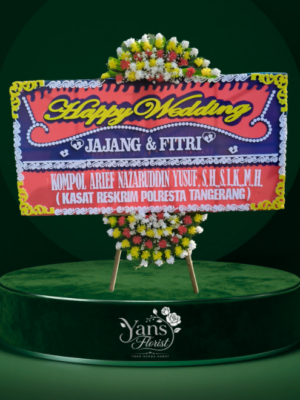 Bunga Papan Happy wedding Mekarjaya sukaresmi