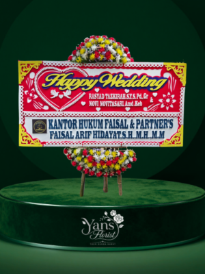 Bunga Papan Happy Wedding Pendeuy Garut