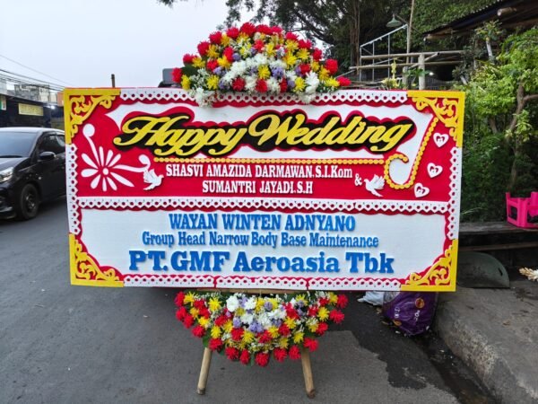 bunga papan happy wedding tasikmalaya yans florist