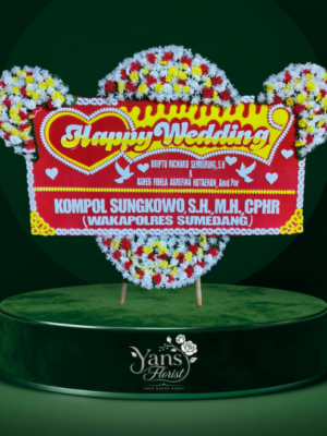 bunga-papan-happy-wedding-wanaraja Bunga Papan Happy Wedding Wanaraja Dari Yans Florist Siap antar untuk acara pernikahan kamu