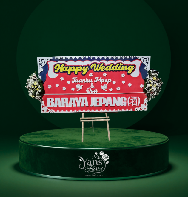 bunga papan wedding sukajaya