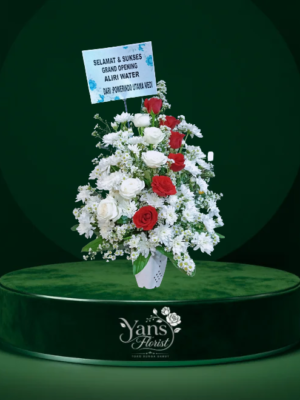 Bunga Meja Grand Opening Samarang Elegan – Merah & Putih