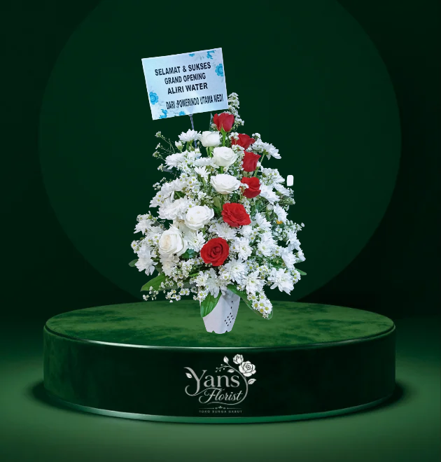 Bunga Meja Grand Opening Samarang Elegan – Merah & Putih