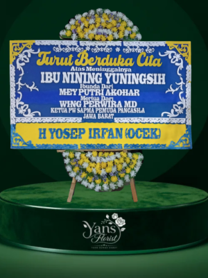 bunga-papan-duka-cita-biru-kuning.jpg Bunga Papan Turut Berduka Cita Board Biru Kuning Yans Florist Garut