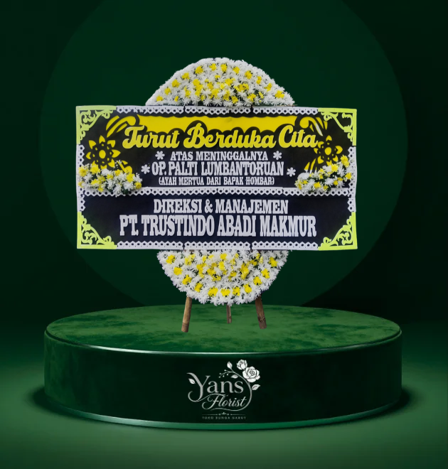 Bunga Papan Turut Berduka Cita Board Hitam Kuning Yans Florist Garut