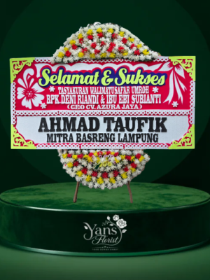 Bunga Papan Tasyakuran Walimatussafar Umroh Merah Putih Yans Florist Garut
